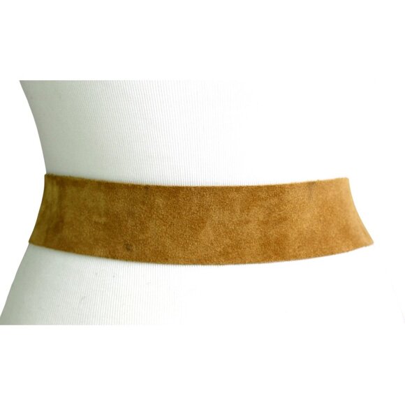 Banana Republic BEIGE REAL LEATHER SUEDE 2"Wd CASUAL DRESS WOMEN'S BELT Sz S(A70 - Picture 4 of 12